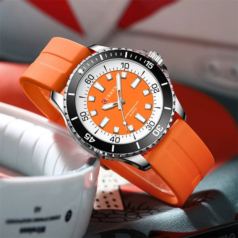 Curren 8448 Male reloj hombre lujo alta gama quartz Wristwatch Sport Waterproof Simple Men's Watch Luminous часы мужские