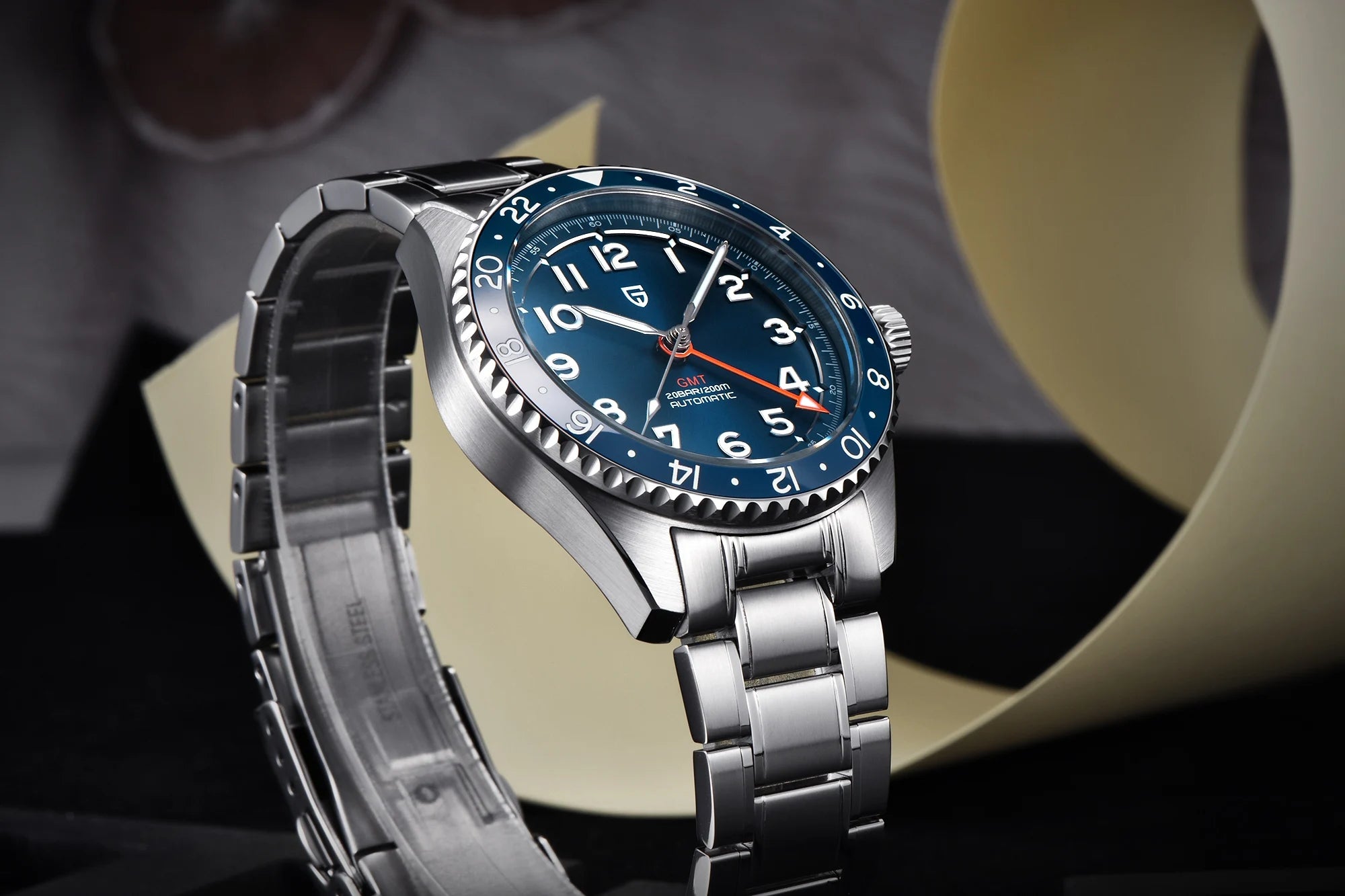 PAGANI DESIGN PD1784 Men’s GMT Automatic Mechanical Watch DG5833 Stainless Steel Sapphire Crystal Waterproof Local Delivery