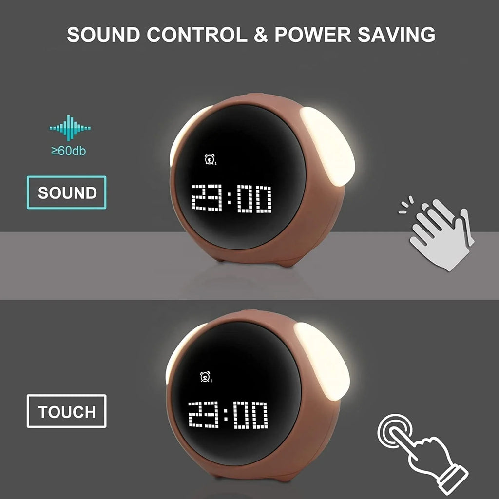 Child Alarm clock Digital Emotion Table Clock WIth Light Wireless Smart Bedside Cute Cartoon Alarm Clock For Kids