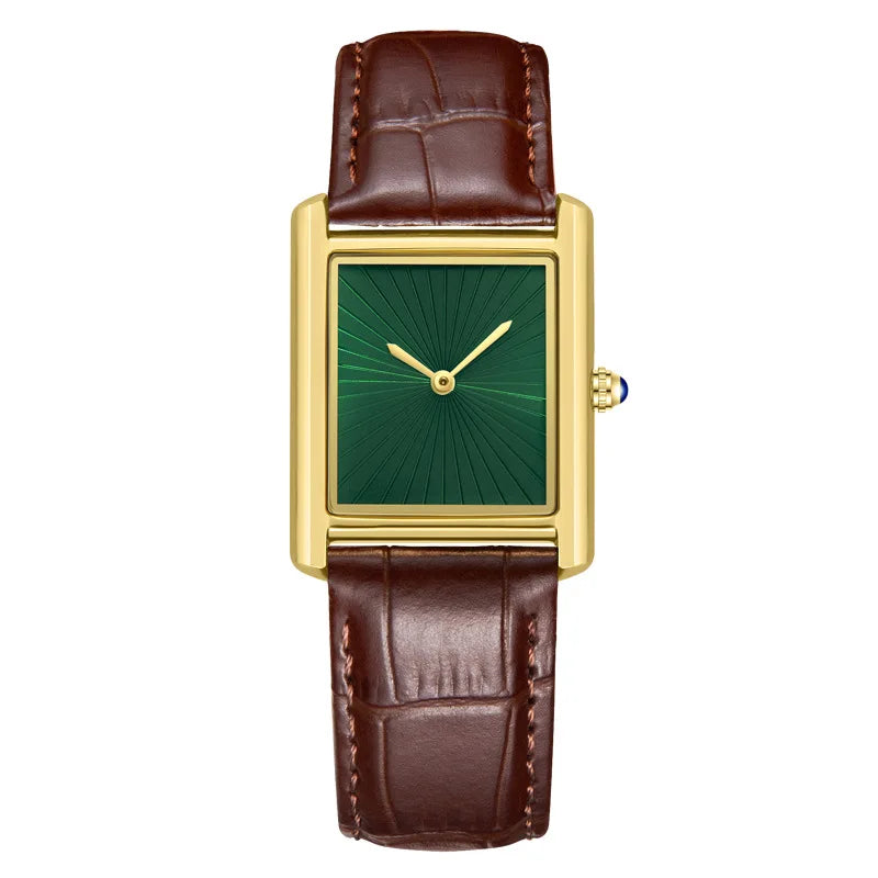 New Classic Square Watch for Men Women Simple Two-Hand Design Fashion Leather Strap Waterproof Quartz Wristwatches Drop Shipping
