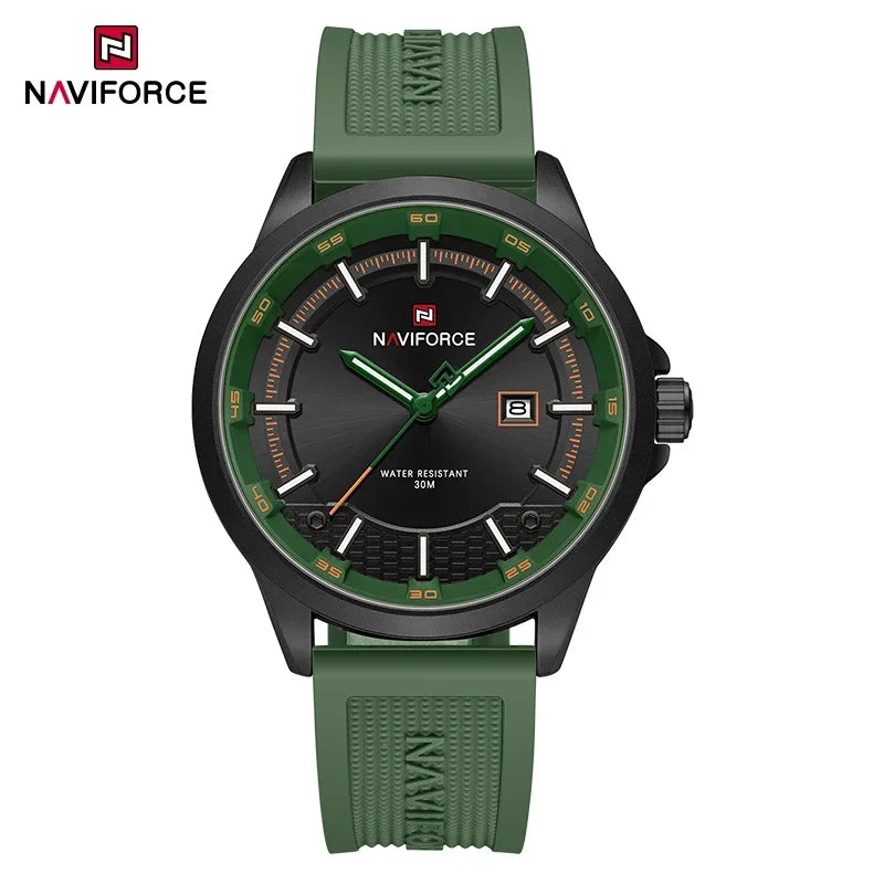 NAVIFORCE Men Business Watch Silicone Strap Wristwatches Quartz Casual Men's Watches Date Luminous Waterproof Original Clock