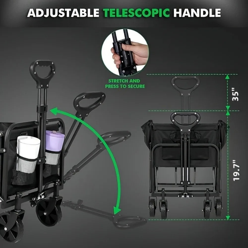 Cart Folding us Heavy Duty Foldable Trolley All Terrain Pet Cart With Aluminum Frame Large Wheels For Camping Shopping