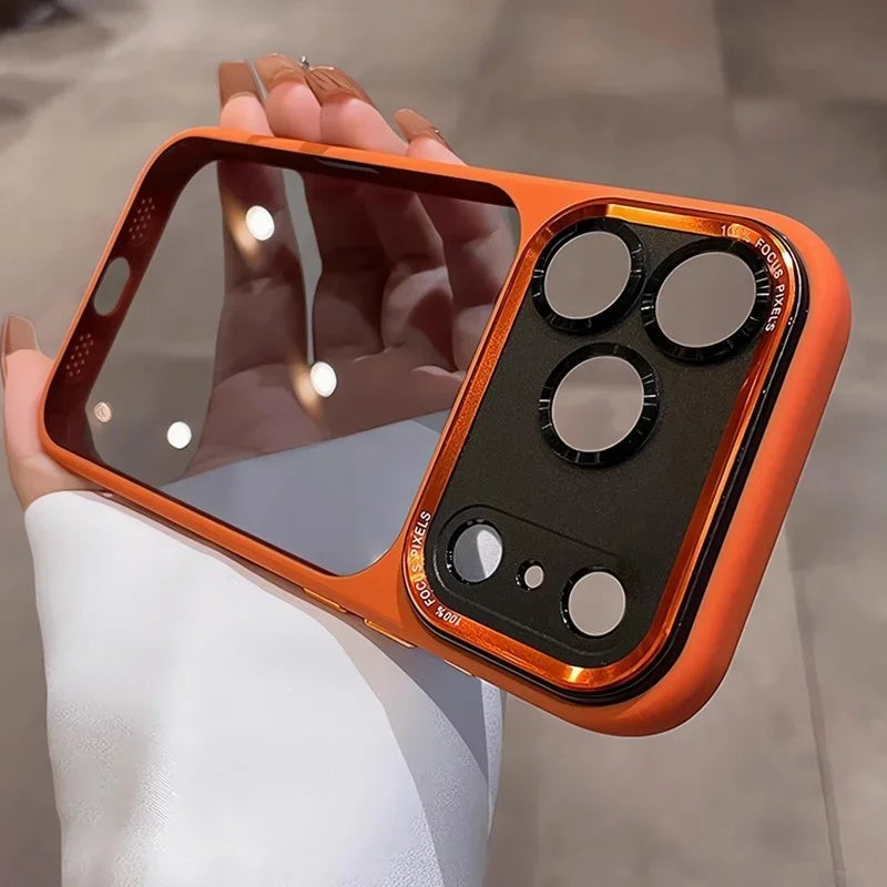 New Hard Acrylic Transparent Phone Case for iPhone 17 Air 14 15 16 Plus 12 13 17 Pro Max Lens Film Protection Shockproof Cover