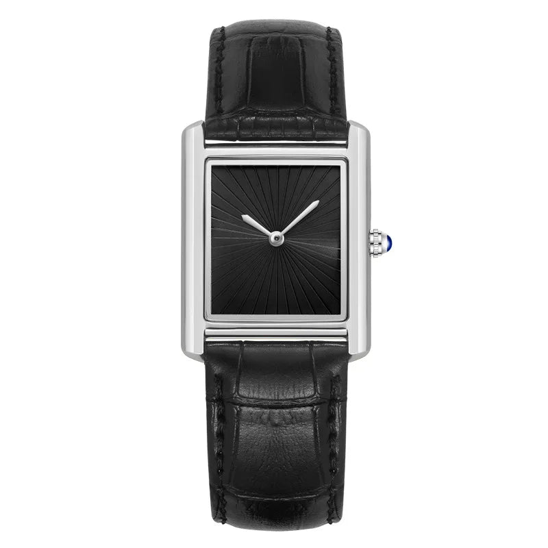 New Classic Square Watch for Men Women Simple Two-Hand Design Fashion Leather Strap Waterproof Quartz Wristwatches Drop Shipping