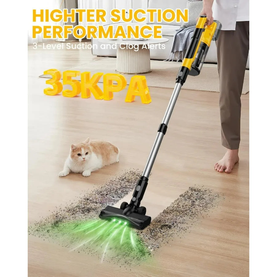 Cordless Vacuum Cleaner for DeWalt us 20V Battery, 7-in-1 Lightweight Stick Vacuum with HEPA Filter, 35KPA Suction, 350W Brushless
