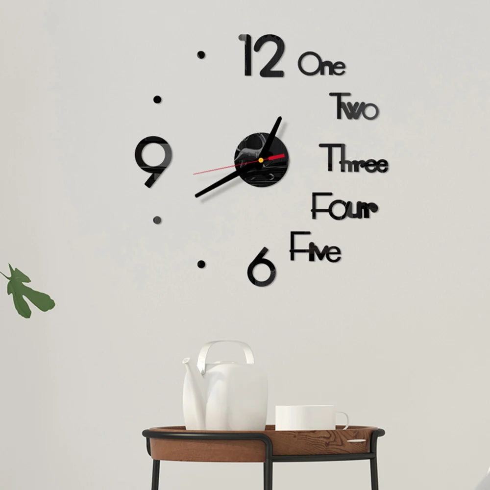 reloj de pared Luminous Wall Clock DIY Quartz Watch Clocks Acrylic Mirror Stickers Horloge Murale Wall Decor Home Decoration HOT