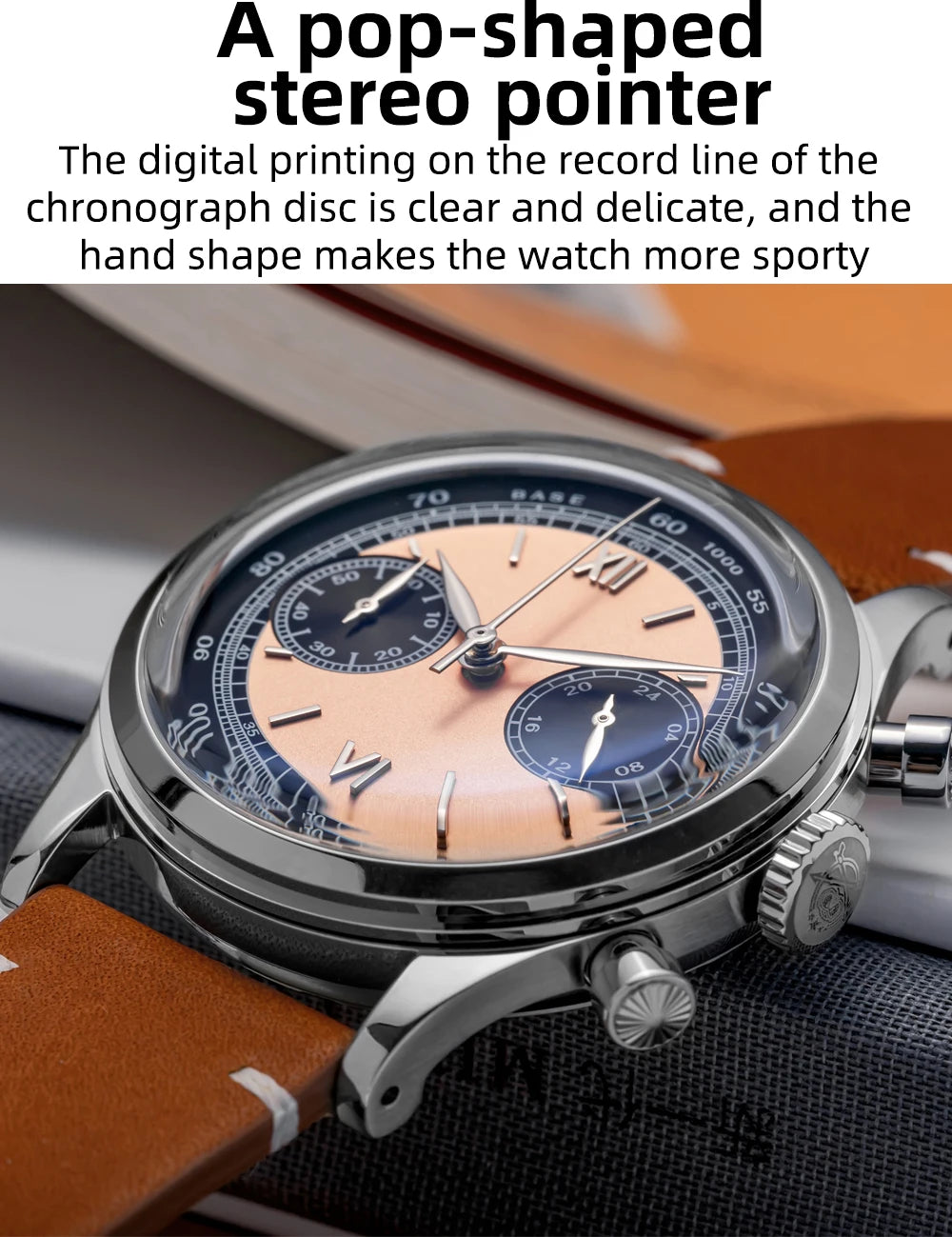 ADDIESDIVE AD2037 VK64 Multifunctional Chronograph Watch 10Bar Waterproof Mens Leather Watch Quartz Watches Reloj Hombre