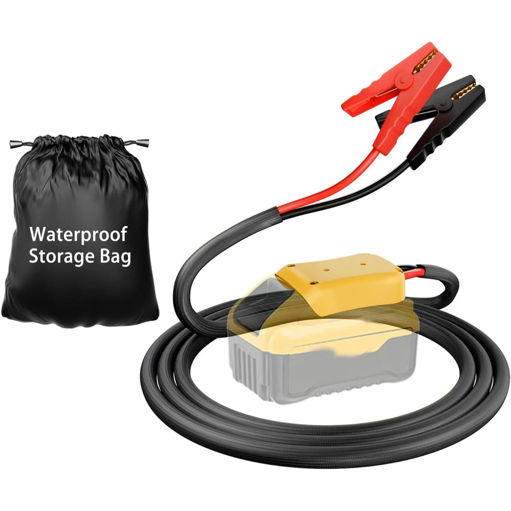Jumper Cables with Adapter for Dewalt us 20V Battery, 2FT 8AWG Portable Car Jump Starter for 12V Vehicles
