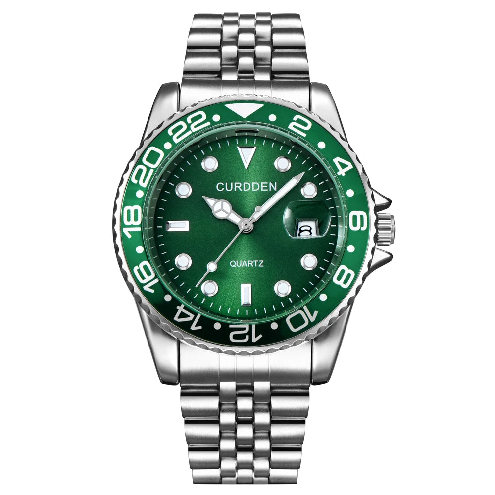 Original Design CURDDEN Brand Watches For Men Fashion Full Stainless Steel Golden Date Quartz Watch 시계 Erkek Kol Satleri Relogio