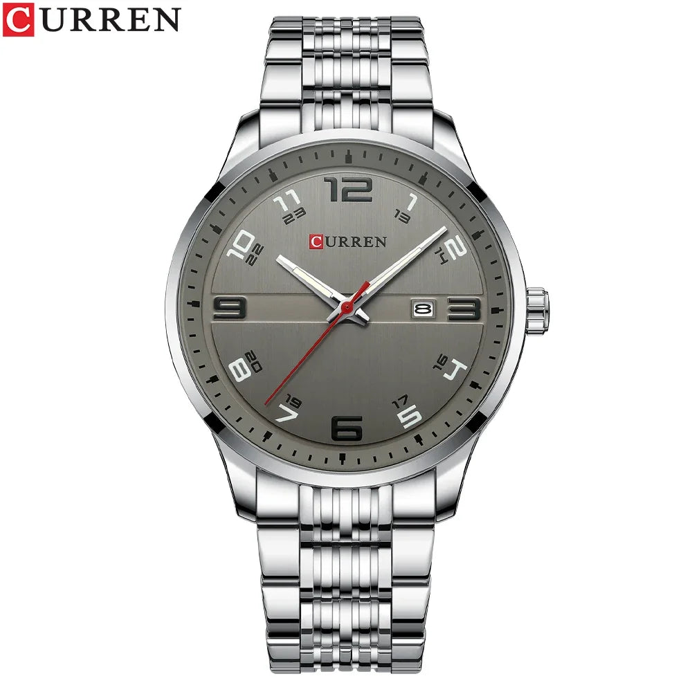 Men Fashion Casual Business Watches Men's Quartz Clock Male stainless steel Strap Wrist Watch Relogio