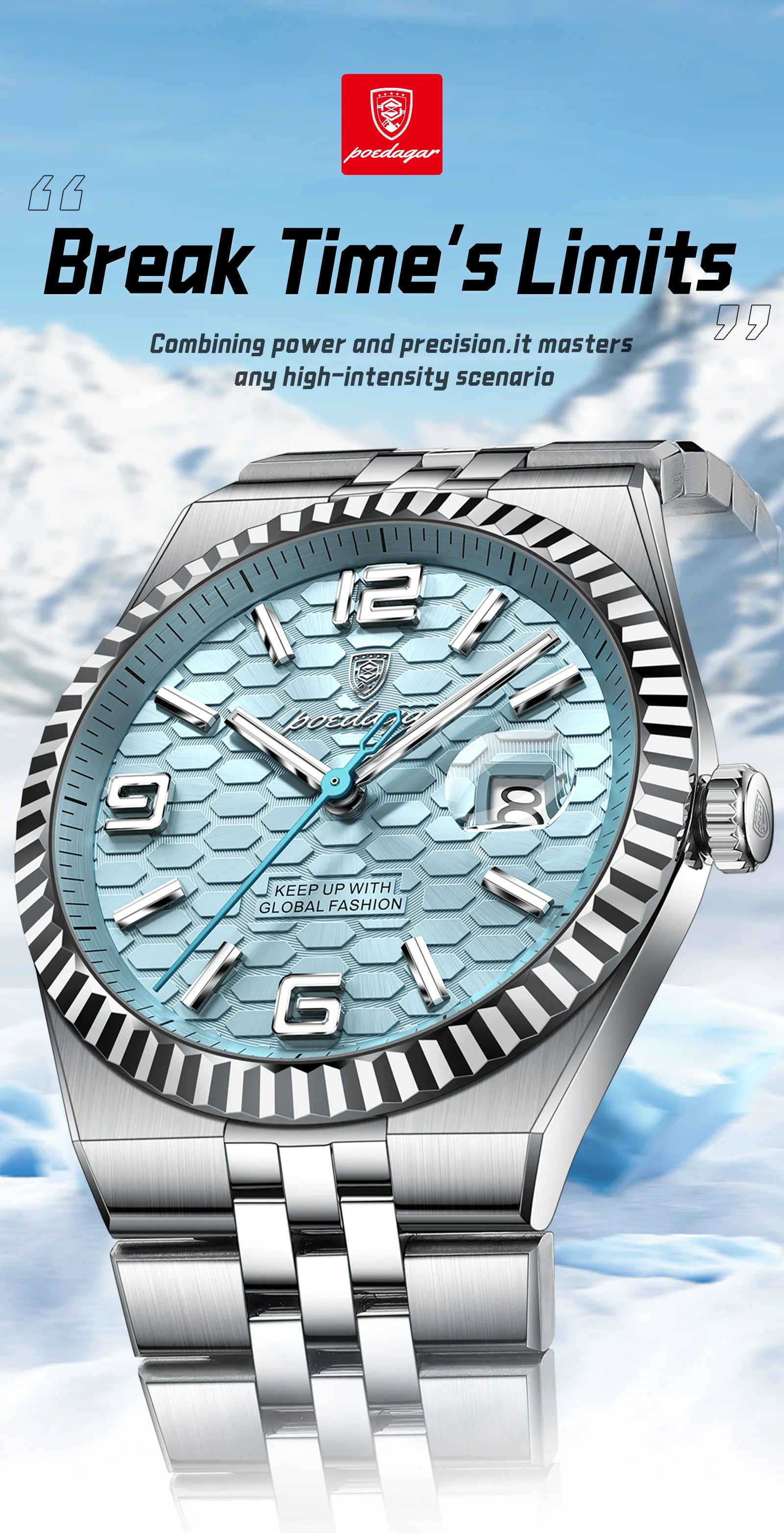 POEDAGAR High Quality Original Men Clock Waterproof Luminous Date Luxury Man Watch Stainless Steel Quartz Men's Watches Male+Box