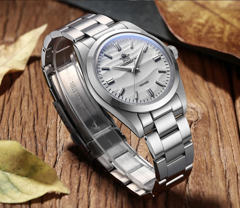 ADDIESDIVE Hot Sale Quartz Watch Simple 10Bar Steel Dive Wristwatch Bubble Mirror Pot Cover Glass Sports 36mm Men Watches AD2030