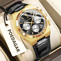 POEDAGAR Luxury Classic Men's Watch Waterproof Luminous Chronograph Date Quartz Man Clock Fashion Sports Leather Watches For Men