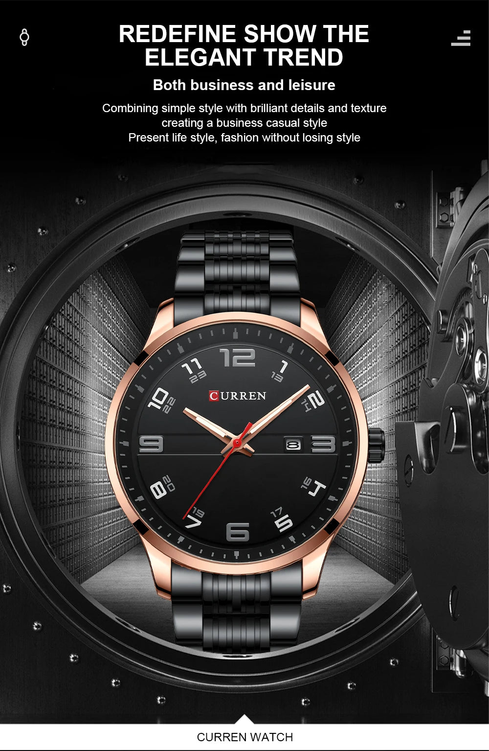 Men Fashion Casual Business Watches Men's Quartz Clock Male stainless steel Strap Wrist Watch Relogio