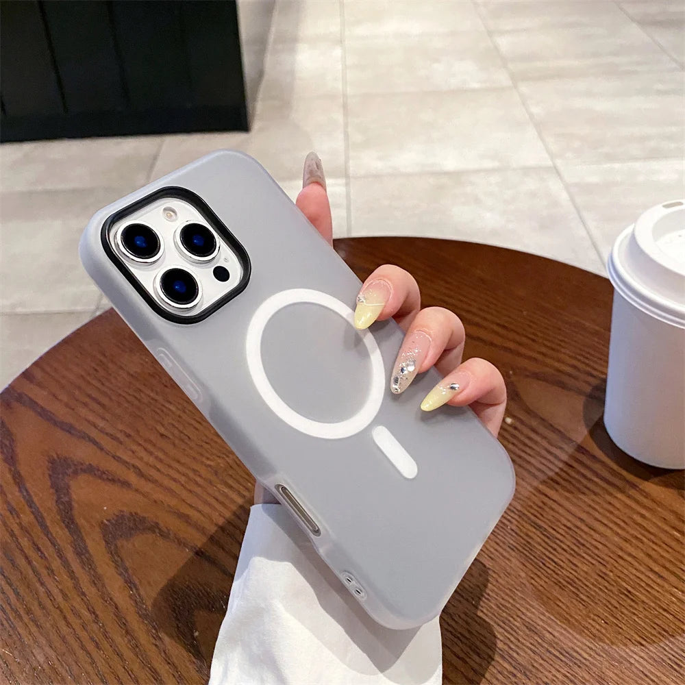 Luxury Candy Color  Magnetic Matte Case For iPhone 17 16 15 14 13 12 11 Pro Max  Air 16 ProMax Magsafe Wireless Charging  Cover