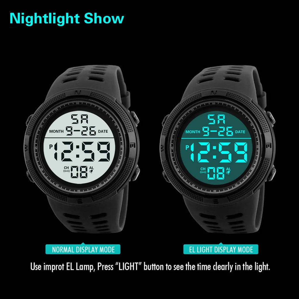 Men's Digital Watches Multifunction Military Men Sports Wristwatch Sweatproof Luminous Man Student Electronic Watch