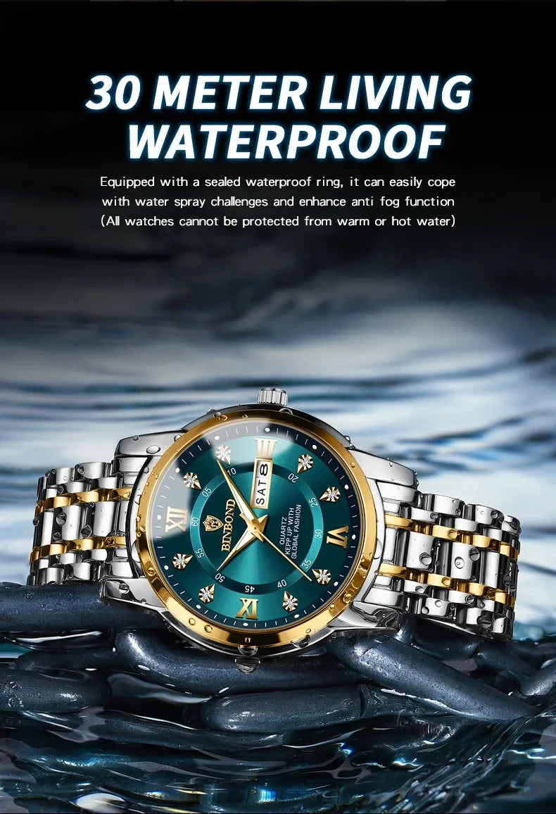 Casual Business Movement Fashion Quartz Wristwatches Gold Diamond Clock Men Luxury Watch Automatic Watches Mens Gifts Relojes
