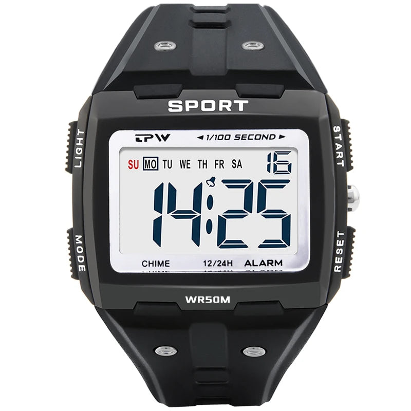 TPW Oversized Digital Watch Big Numbers Easy to Read 5ATM Water Resistant