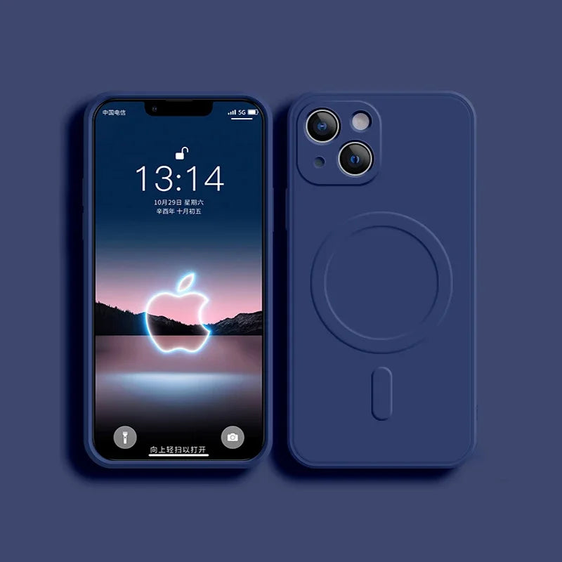 For Magsafe Magnetic Wireless Charge Case For iPhone 17 16 14 13 12 11 15 Pro Max Mini XR XS Soft Liquid Silicone Back Cover