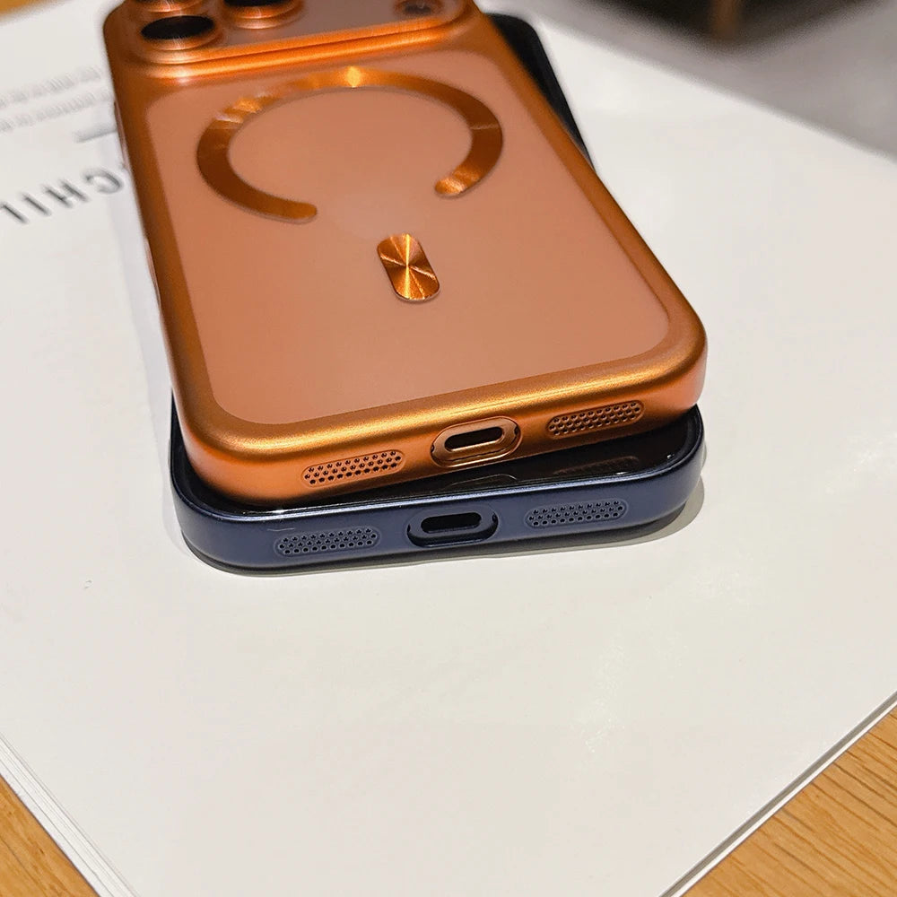 Luxury Matte Translucent Magnetic Case For iPhone 17 Pro Max 17Pro 17 Air For Magsafe Wireless Charging Camera Protector Cover