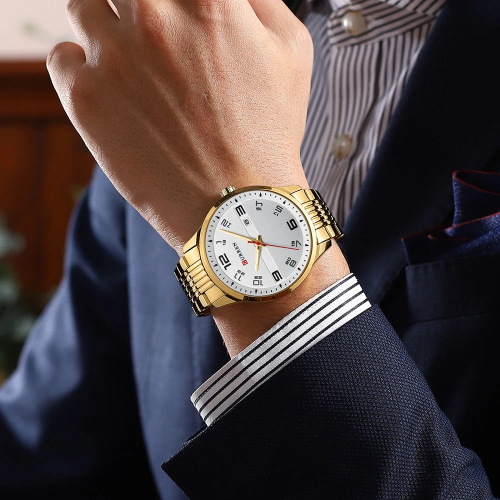 Men Fashion Casual Business Watches Men's Quartz Clock Male stainless steel Strap Wrist Watch Relogio