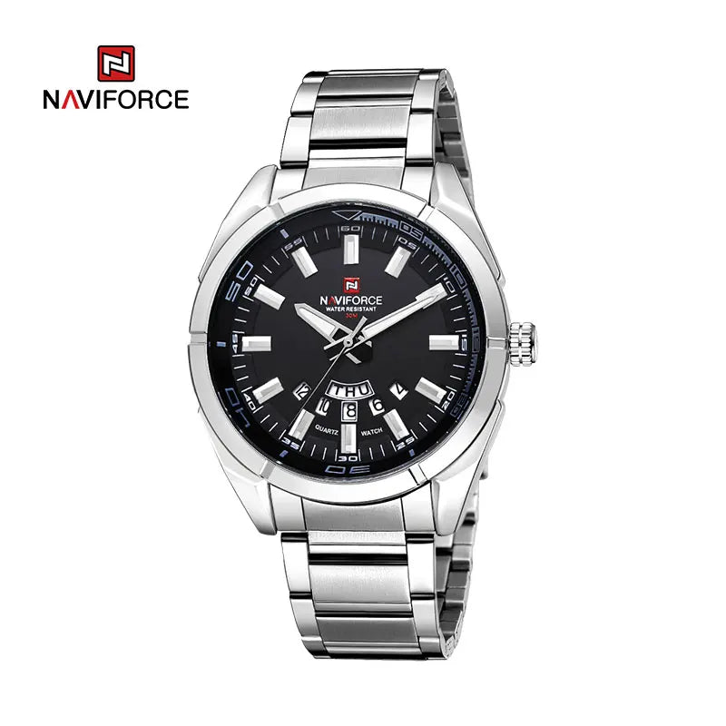 NAVIFORCE Classic Casual Watch for Men Stainless teel Sport Waterproof Male Watches Quartz Date Display Clock  Relogio Masculino