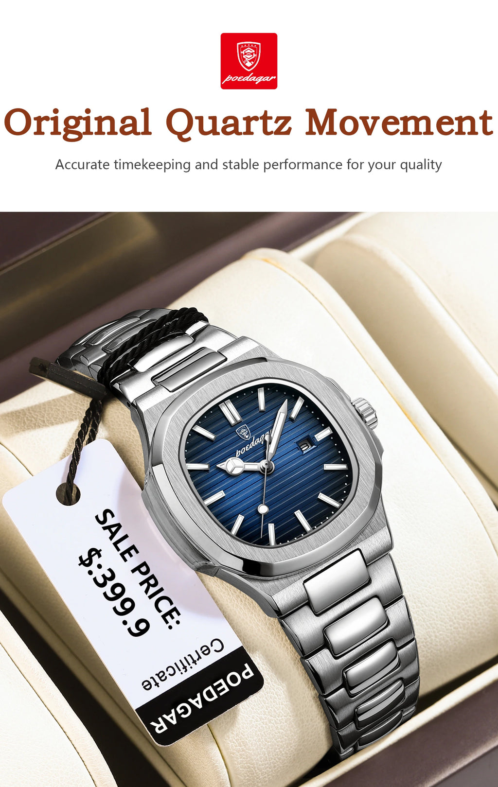 POEDAGAR Luxury Woman’s Quartz Watch Date Waterproof Luminous Ladies Wristwatch Stainless Steel Fashion Watches For Women Reloj