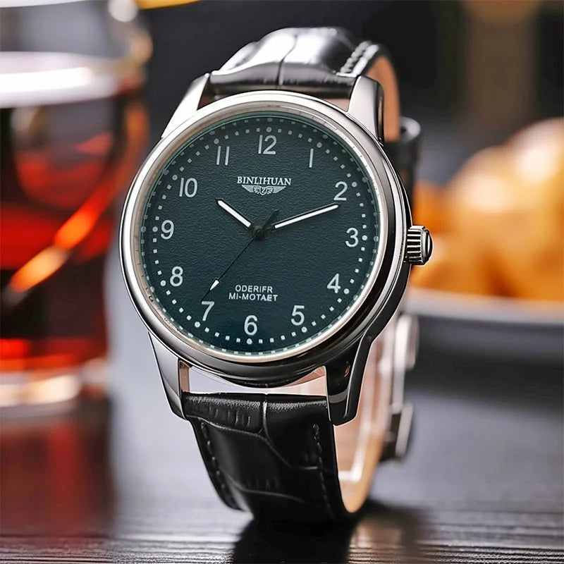 Luxury Business Men's Quartz Watch Top Brand Waterproof Leather Strap Handsome Wristwatch for Men 2025 New Model