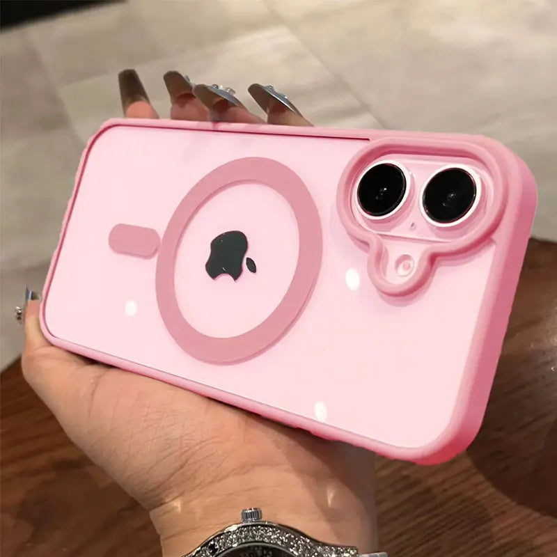 Luxury For Magsafe Transparent Case For iPhone 17 16 15 14 13 12 11 Pro Max Mini 17 Air Magnetic Wireless Charge Bumper Cover