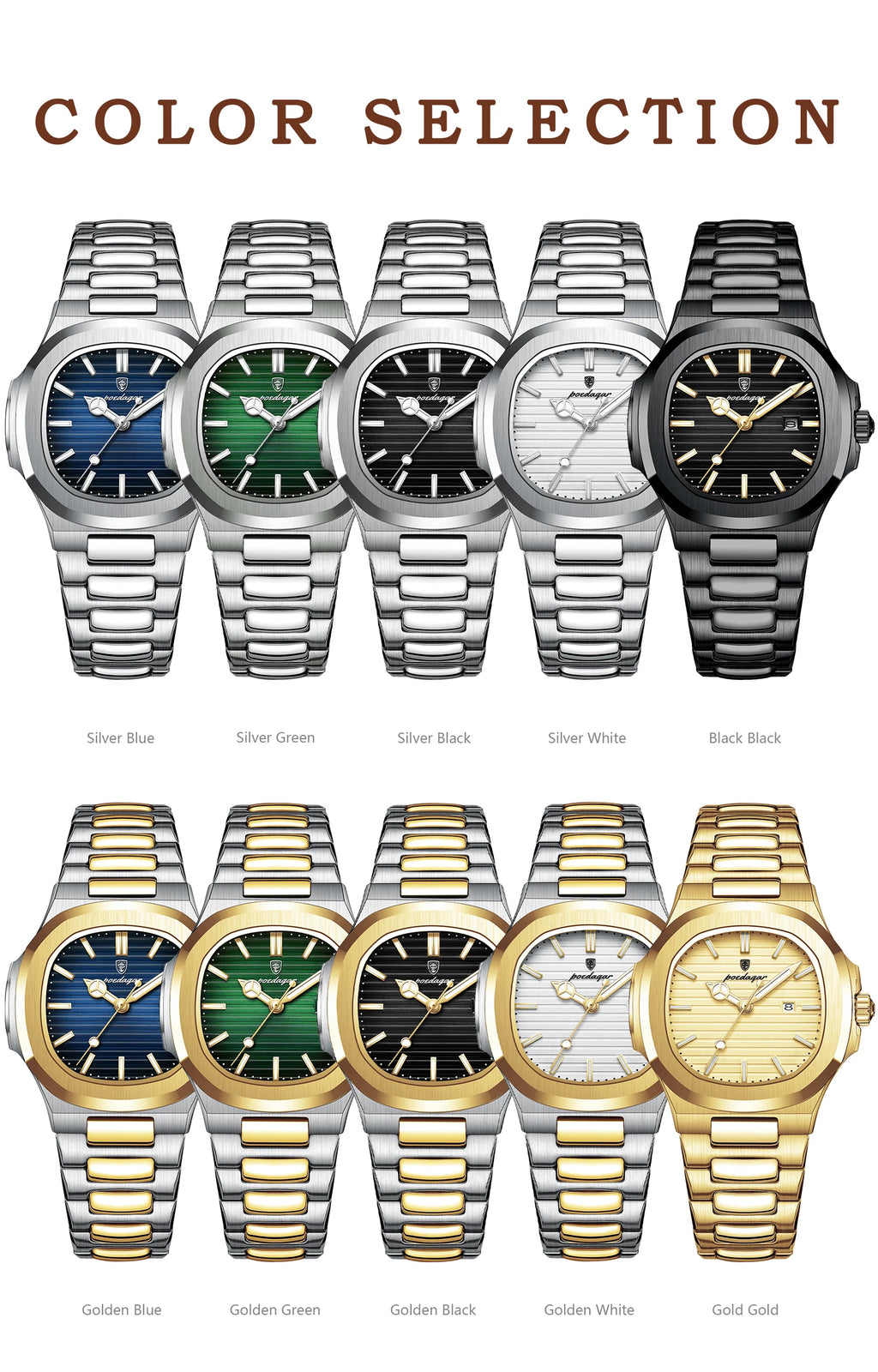POEDAGAR Luxury Woman’s Quartz Watch Date Waterproof Luminous Ladies Wristwatch Stainless Steel Fashion Watches For Women Reloj