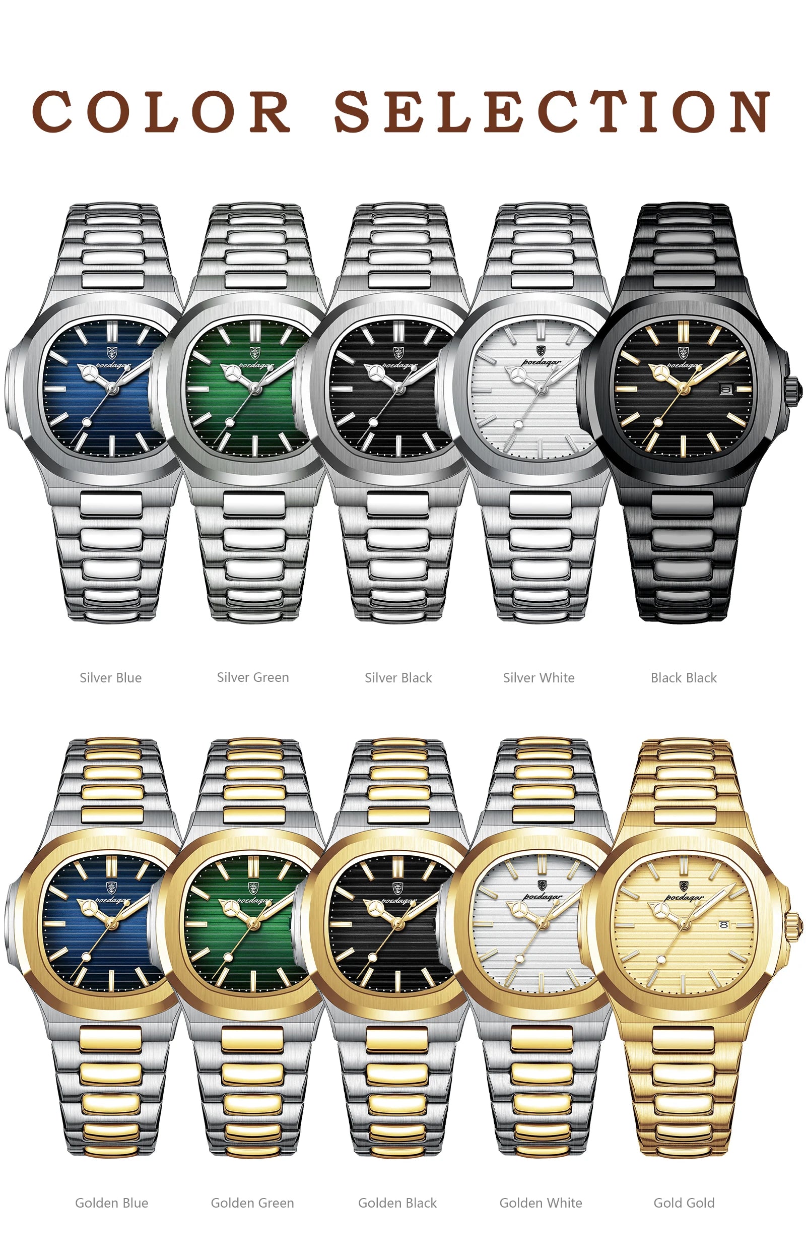 POEDAGAR Luxury Woman’s Quartz Watch Date Waterproof Luminous Ladies Wristwatch Stainless Steel Fashion Watches For Women Reloj