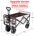 Large Weight Capacity Heavy Duty Wagon Cart Folding us Wagon for Outdoor Garden Beach wagon Camping Equipment with Cup Holders