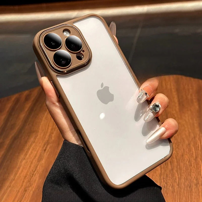 Original Gold Case For iPhone 16 Pro Max Glass Camera Protector Case for iPhone 15 13 12 14 Pro Max Transparent Shockproof Cover