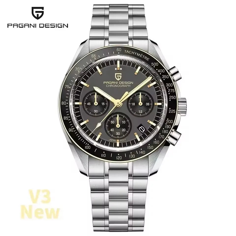 2026 New PAGANI DESIGN Moon V6 Men's Watches Luxury Quartz Watch For Man Chronograph VK63 Men Gift AR Sapphire Mirror Luminous