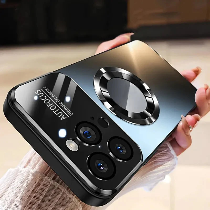 New Titanium Metallic Color Magnetic Phone Case For iPhone 16E 16 15 14 11 13 12 Pro Max Matte Wireless Charging Protect Cover