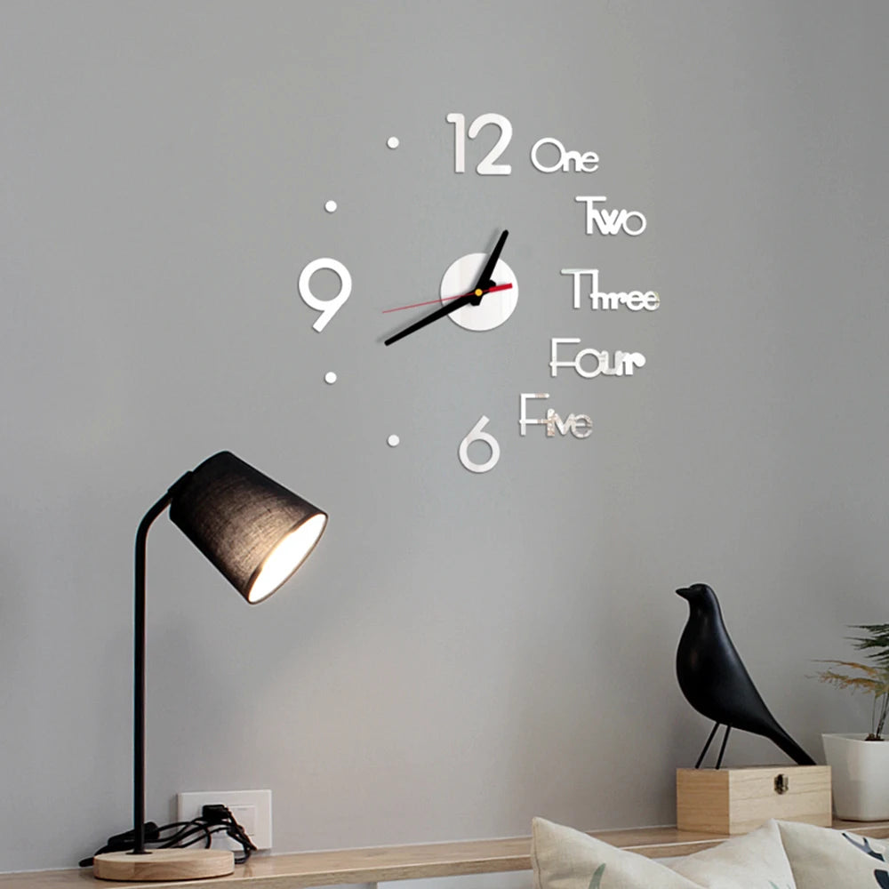 reloj de pared Luminous Wall Clock DIY Quartz Watch Clocks Acrylic Mirror Stickers Horloge Murale Wall Decor Home Decoration HOT