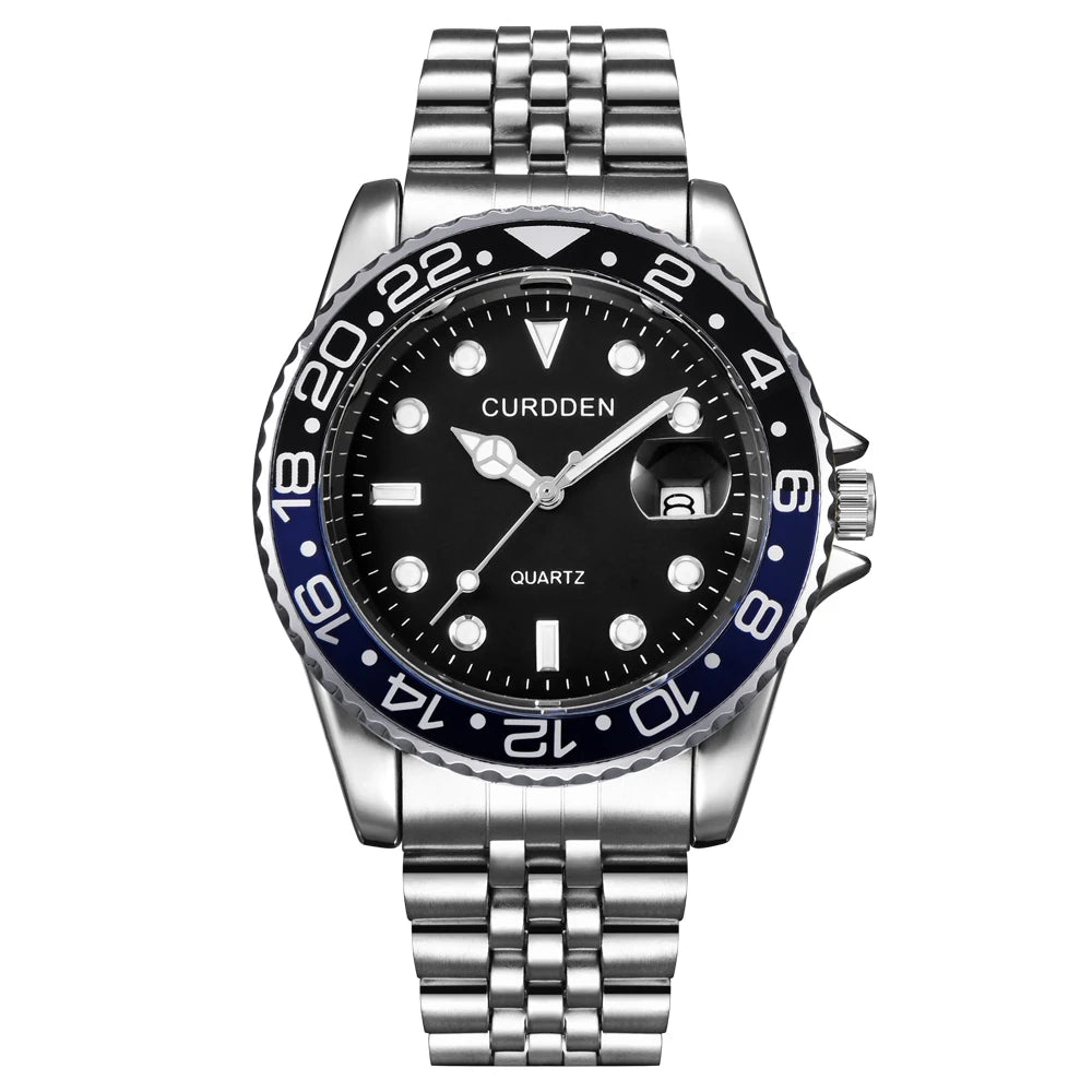 Original Design CURDDEN Brand Watches For Men Fashion Full Stainless Steel Golden Date Quartz Watch 시계 Erkek Kol Satleri Relogio