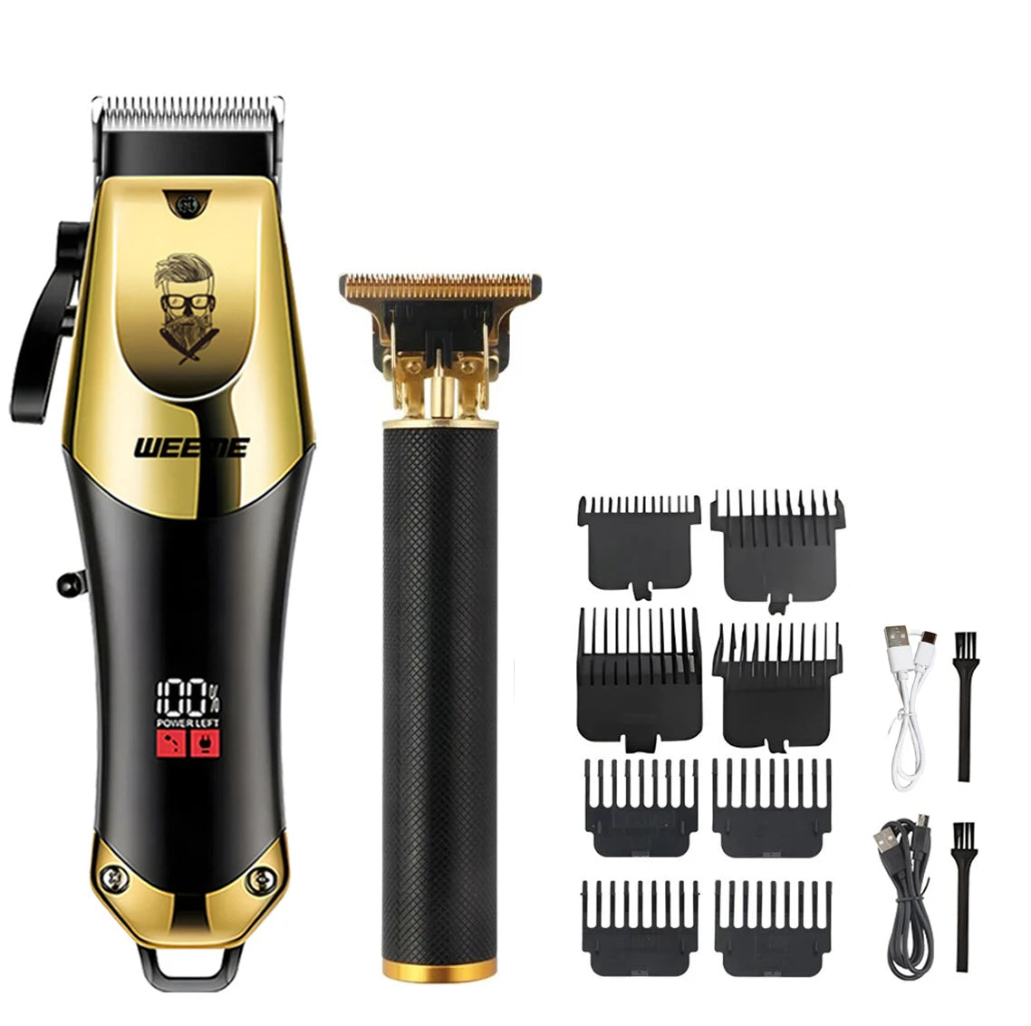 T9 Vintage Men's Electric Hair Clipper Beard Trimmer/Rechargeable Hair Cutting Machine With Nose Hair Trimmer Kit Boyfriend Gift. Barber us