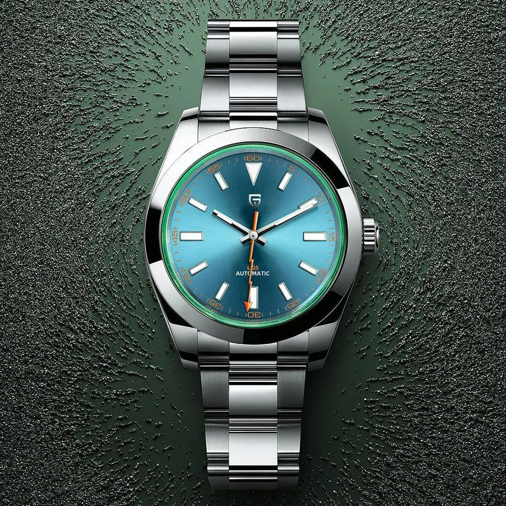 PAGANI DESIGN 2026 New Green Glass Men's Mechanical Watches Automatic Watch Men AR Sapphire crystal Stainless steel Wristwatch