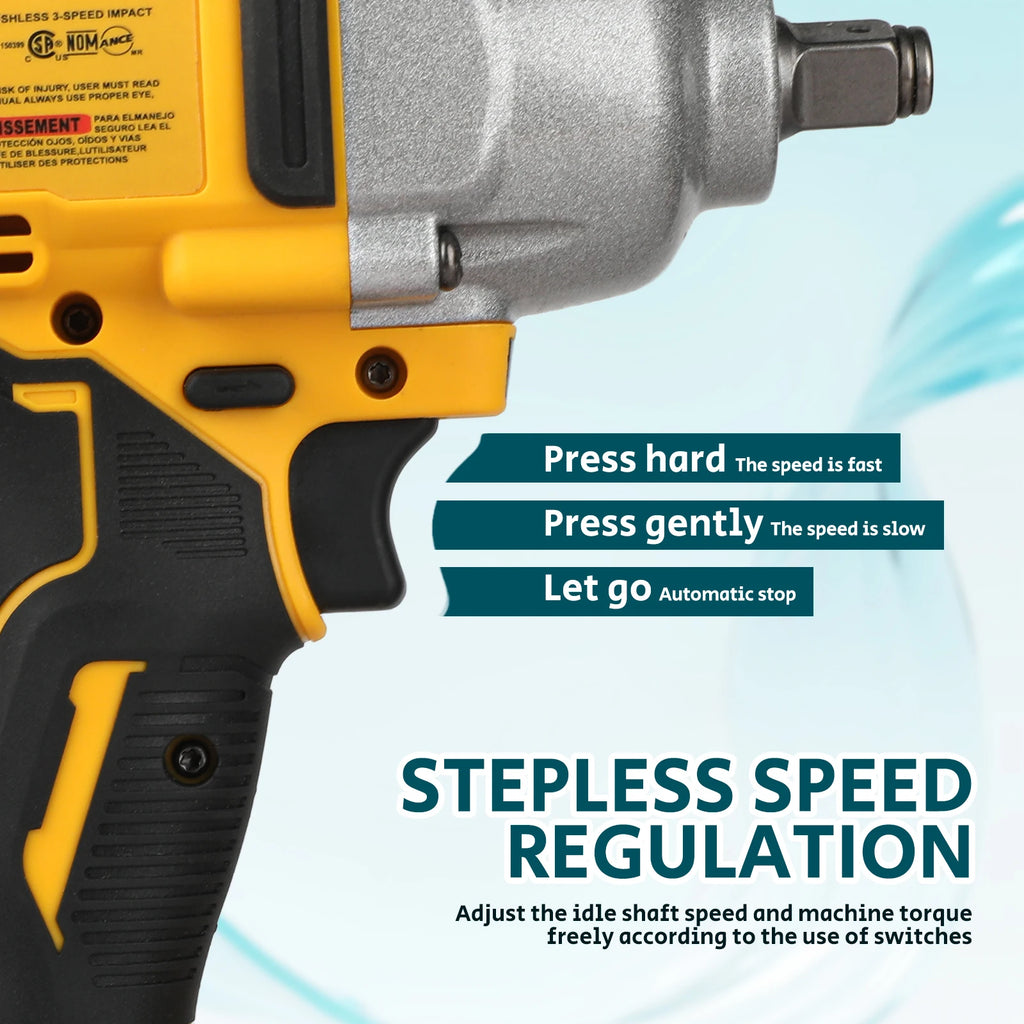 DEWALT US Brushless 1/2 Inch Impact Wrench High Torque Cordless Power Tool for Auto Repair/Construction Compatible with DeWalt 20V Battery