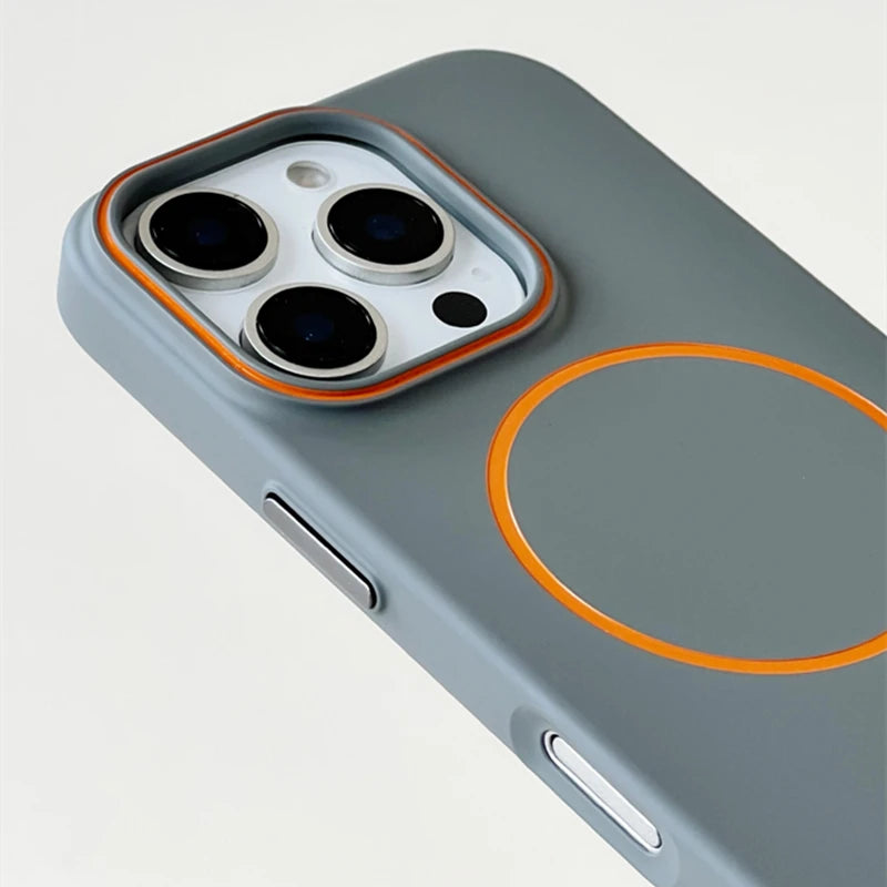 Ultrathin Hit Color For MagSafe Phone Case for iPhone 17 16 15 Pro Max 14 13 12 Magnetic Wireless Charger Matte Hard PC Cover