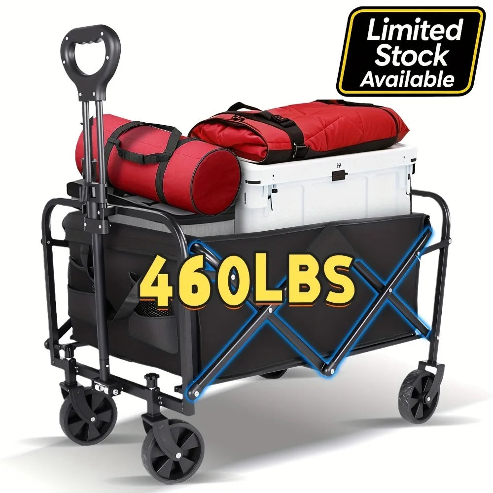 Cart Folding us Heavy Duty Foldable Trolley All Terrain Pet Cart With Aluminum Frame Large Wheels For Camping Shopping