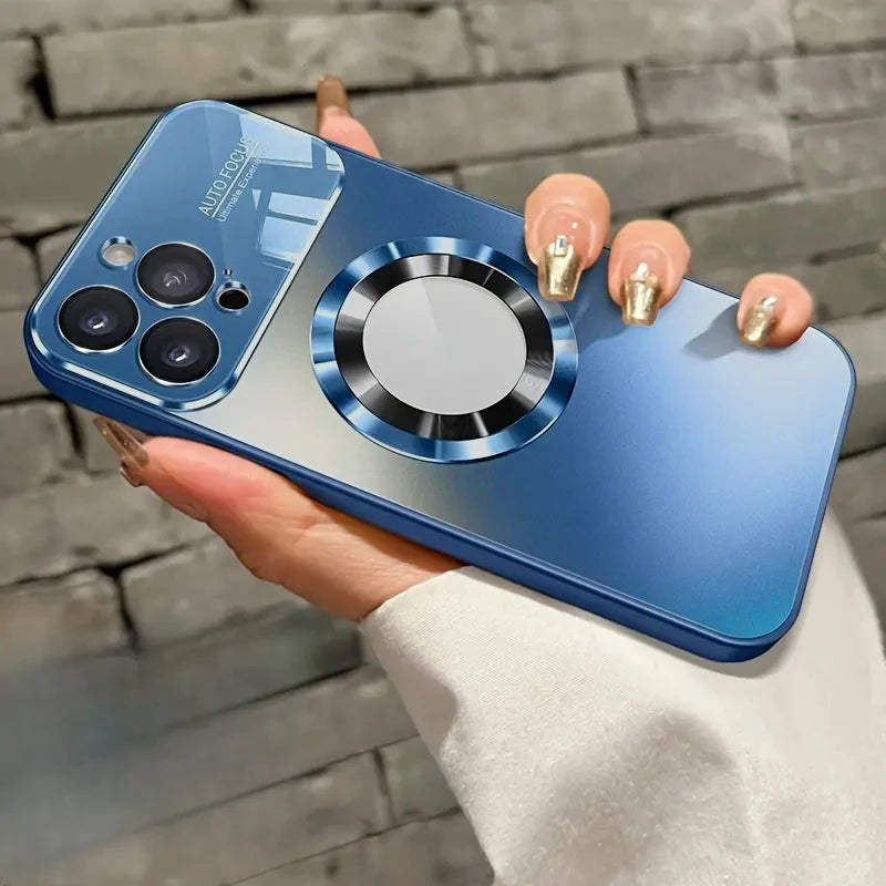 New Titanium Metallic Color Magnetic Phone Case For iPhone 16E 16 15 14 11 13 12 Pro Max Matte Wireless Charging Protect Cover