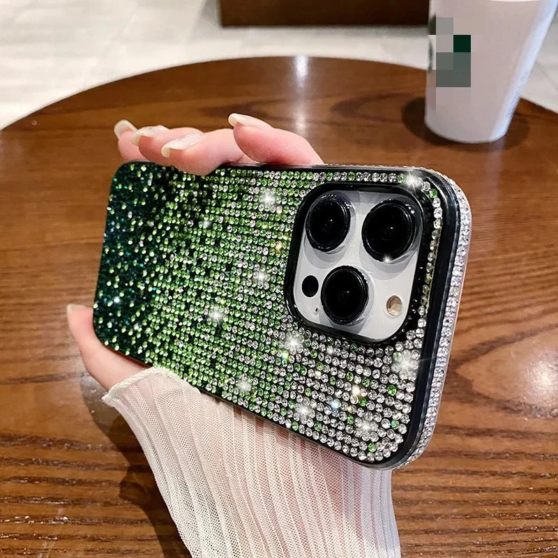 17 16 15Pro Max Luxury Case Full Shinny Diamond Bumper Frame Cover for iPhone 17 16 11 12 13 14 15 Pro Max Xr 17 Air Cases