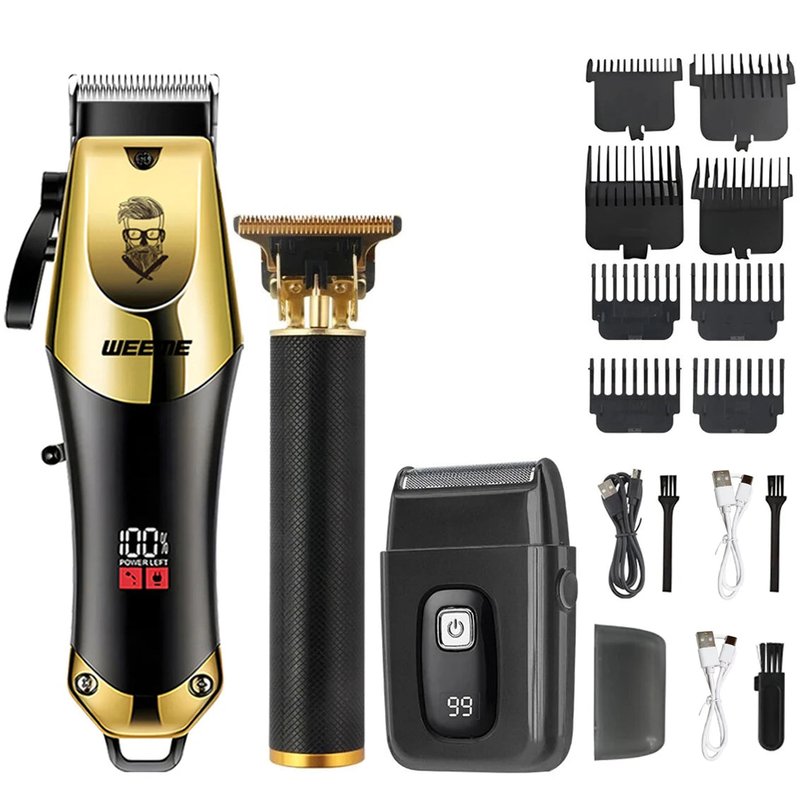 T9 Vintage Men's Electric Hair Clipper Beard Trimmer/Rechargeable Hair Cutting Machine With Nose Hair Trimmer Kit Boyfriend Gift. Barber us