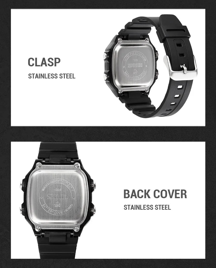 SKMEI 1998 Mens Multifunction 5Bar Waterproof Chrono Wristwatch Clock reloj hombre  Japan Digital Movement Countdown Sport Watch
