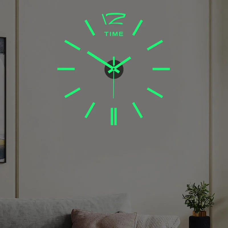 reloj de pared Luminous Wall Clock DIY Quartz Watch Clocks Acrylic Mirror Stickers Horloge Murale Wall Decor Home Decoration HOT