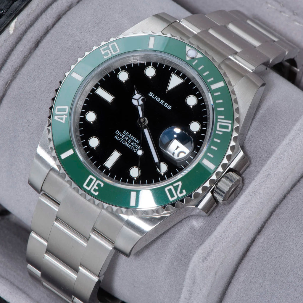 Sugess Watch of Men Diver NH35 Automatic Mechanical Wristwatch Date Sapphire Crystal Luminous Ceramic Bezel Waterproof 200M 2022