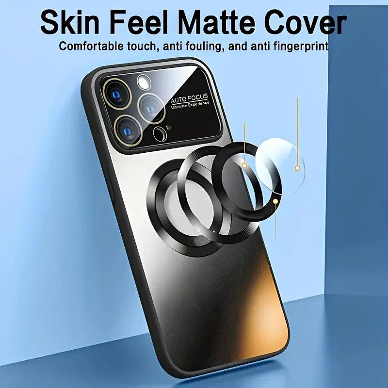 New Titanium Metallic Color Magnetic Phone Case For iPhone 16E 16 15 14 11 13 12 Pro Max Matte Wireless Charging Protect Cover