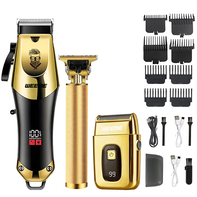 T9 Vintage Men's Electric Hair Clipper Beard Trimmer/Rechargeable Hair Cutting Machine With Nose Hair Trimmer Kit Boyfriend Gift. Barber us